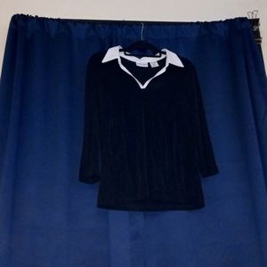 Jaclyn Smith Black and White Sz L Shirt